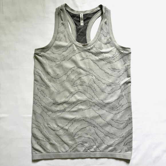 Athleta Momentum Racerback Tank Gray Marbled Yoga Workout Women's Size Large - Picture 1 of 8